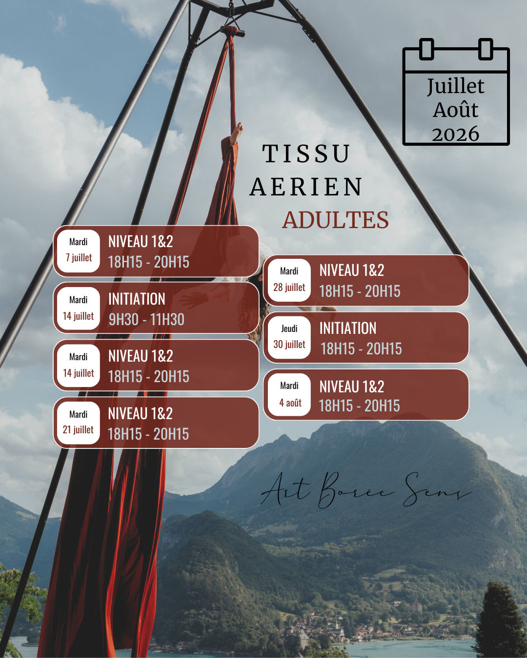 Tissu aérien adultes été 2026